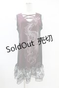 Qutie Frash / チュニックワンピース  黒×エンジ H-25-06-20-1026-QU-OP-KB-ZH