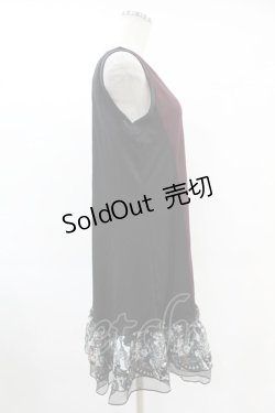 画像3: Qutie Frash / チュニックワンピース  黒×エンジ H-25-06-20-1026-QU-OP-KB-ZH