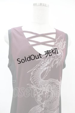 画像4: Qutie Frash / チュニックワンピース  黒×エンジ H-25-06-20-1026-QU-OP-KB-ZH