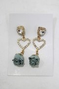 Rojita / ハート&ローズピアス  ブルー H-25-06-20-057-LO-AC-NS-ZH