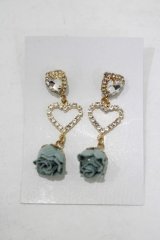 Rojita / ハート&ローズピアス  ブルー H-25-06-20-057-LO-AC-NS-ZH