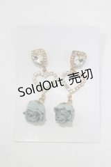 Rojita / ハート&ローズピアス  ブルー H-25-06-20-057-LO-AC-NS-ZH