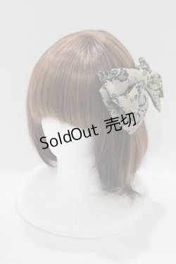 画像1: metamorphose / スワンシャンデリアリボンバレッタ  オリーブ H-25-06-20-063-ME-AC-NS-ZH