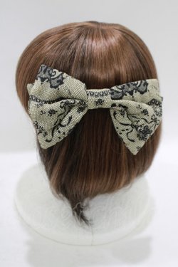 画像2: metamorphose / スワンシャンデリアリボンバレッタ  オリーブ H-25-06-20-063-ME-AC-NS-ZH