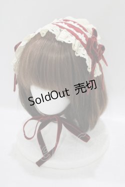 画像1: Innocent World / 別珍ミニ薔薇ヘッドドレス  ボルドー H-25-06-20-072-IW-AC-NS-ZH