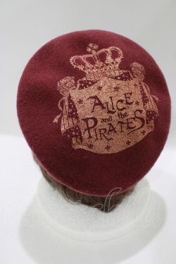 画像2: ALICE and the PIRATES / A/Pクラウンプリントベレー帽  ボルドー/ゴールド H-25-06-20-080-PA-AC-NS-ZH