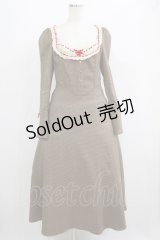 LACEMADE / 「公爵の荘園」千鳥格子コルセットドレス M ブラウン H-25-06-20-007-GO-OP-NS-ZH