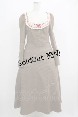 画像1: LACEMADE / 「公爵の荘園」千鳥格子コルセットドレス M ブラウン H-25-06-20-007-GO-OP-NS-ZH