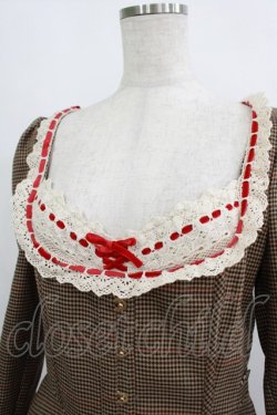 画像4: LACEMADE / 「公爵の荘園」千鳥格子コルセットドレス M ブラウン H-25-06-20-007-GO-OP-NS-ZH