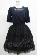 axes femme / リボン刺繍カットチュニック M ネイビー H-25-06-20-011-AX-OP-NS-ZH