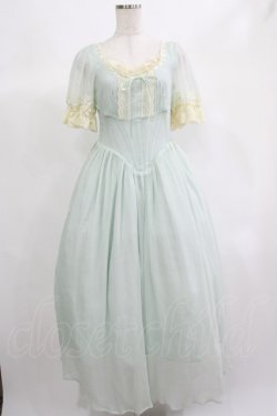 画像1: Lace Made / レトロ ロマンチックプリンセスコルセットドレス M ブルー H-25-06-20-012-GO-OP-NS-ZH