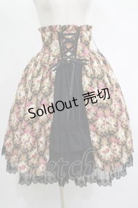 ALICE and the PIRATES / 追憶のオーナメントローズ柄コルセットスカート Free ブラック H-25-06-20-013-PA-SK-NS-ZH