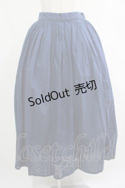 画像1: axes femme / 縦切り替え刺繍スカート M ネイビー H-25-06-20-015-AX-SK-NS-ZH