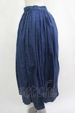 画像2: axes femme / 縦切り替え刺繍スカート M ネイビー H-25-06-20-015-AX-SK-NS-ZH