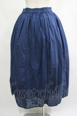 画像3: axes femme / 縦切り替え刺繍スカート M ネイビー H-25-06-20-015-AX-SK-NS-ZH