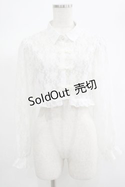 画像1: axes femme POETIQUE / チャイナボタンレースブラウス M オフ H-25-06-20-024-AX-BL-NS-ZH