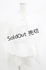 DearMyLoveRose / ビッグフリル襟ペプラムブラウス LL オフ H-25-06-20-025-EL-BL-NS-ZH