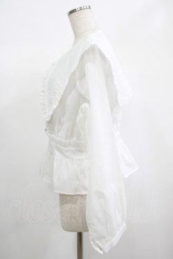 画像2: DearMyLoveRose / ビッグフリル襟ペプラムブラウス LL オフ H-25-06-20-025-EL-BL-NS-ZH