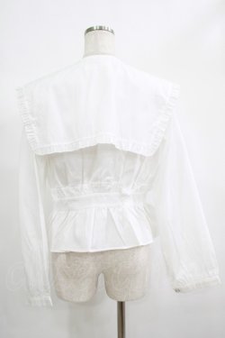 画像3: DearMyLoveRose / ビッグフリル襟ペプラムブラウス LL オフ H-25-06-20-025-EL-BL-NS-ZH