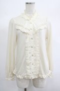 axes femme / フリルブラウス風カットプルオーバー M アイボリー H-25-06-20-026-AX-TO-NS-ZH