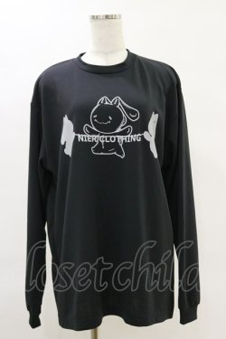 画像1: NieR Clothing / プリントロングトップス  黒 H-25-06-21-047-PU-TO-KB-ZH