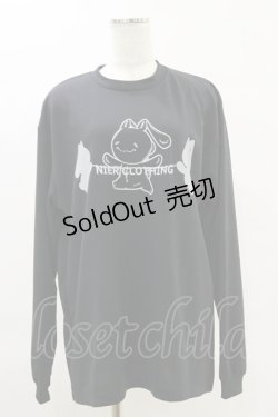 画像1: NieR Clothing / プリントロングトップス  黒 H-25-06-21-047-PU-TO-KB-ZH