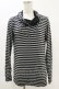 画像1: BPN FOR MEN / ボーダーハイネックカットソー  黒×グレー H-25-06-21-054-GO-TO-KB-ZH (1)