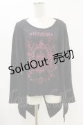 PUTUMAYO / 王冠紋章レイヤードカットソー  黒×赤 H-25-06-21-055-PT-TO-KB-ZH
