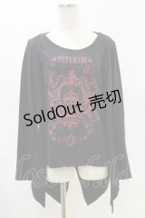 PUTUMAYO / 王冠紋章レイヤードカットソー  黒×赤 H-25-06-21-055-PT-TO-KB-ZH