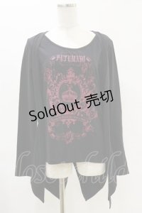 PUTUMAYO / 王冠紋章レイヤードカットソー  黒×赤 H-25-06-21-055-PT-TO-KB-ZH