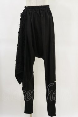 画像1: NieR Clothing / レイヤード風サルエルパンツ  黒 H-25-06-21-062-PU-PA-KB-ZH