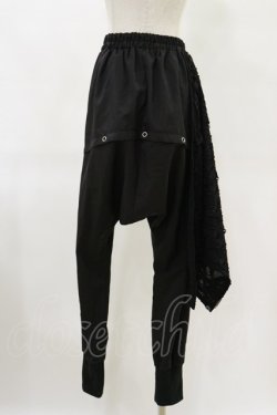 画像2: NieR Clothing / レイヤード風サルエルパンツ  黒 H-25-06-21-062-PU-PA-KB-ZH