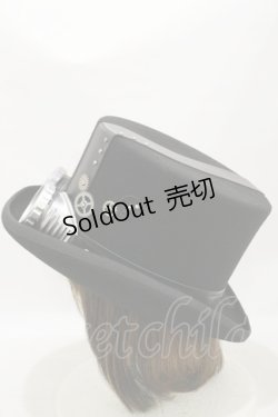 画像2: corgi-corgi / スチームパンクシルクハット  黒 H-25-06-21-008-GO-AC-KB-ZH