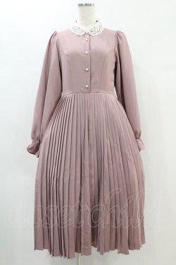 画像1: m petit by misako / レース襟プリーツワンピース M ピンク H-25-06-21-1025-LO-OP-NS-ZH