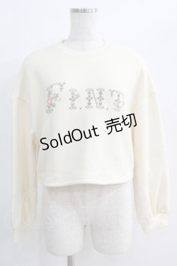 画像1: Fi.n.t / ローズクロスステッチロゴプリントスウェットプルオーバー Free IVORY H-25-06-21-1033-CA-TO-NS-ZH