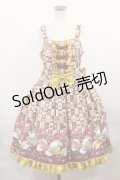 metamorphose / 和柄ジャンパースカート＆リボンクリップセット（すずめのおはじき遊び） サイズ1（通常サイズ） えんじ H-25-06-21-1007-ME-OP-NS-ZH