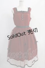 Innocent World / チュールエプロン付きジャンパースカート L ボルドー H-25-06-21-1012-IW-OP-NS-ZH