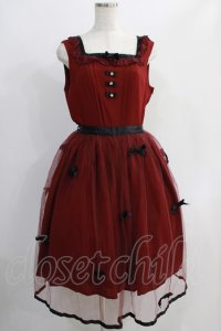 Innocent World / チュールエプロン付きジャンパースカート L ボルドー H-25-06-21-1012-IW-OP-NS-ZH