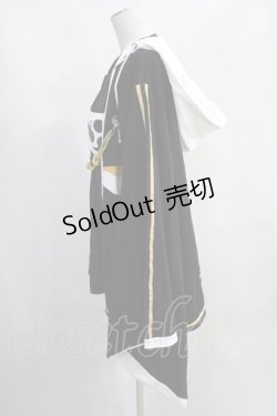 画像2: IRO+IRO / 風神雷神のドッキング和袖パーカー M ブラック/ホワイト H-25-06-21-1019-LO-TO-NS-ZH