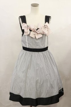 画像1: axes femme POETIQUE / リボンデコレーションワンピース M ブラック H-25-06-21-1020-AX-OP-NS-ZH