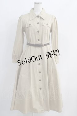 画像1: an another angelus / べっ甲釦シャツワンピース(ベルト付き) Free ベージュ H-25-06-21-1022-CA-OP-NS-ZH