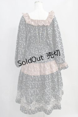 画像3: axes femme NOSTALGIE / 小花切替裾刺繍ワンピース M ブラック H-25-06-21-1023-AX-OP-NS-ZH