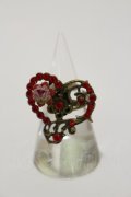 Michal Negrin / 薔薇ハートストーンリング  レッド H-25-06-21-012-LO-AC-KB-ZH