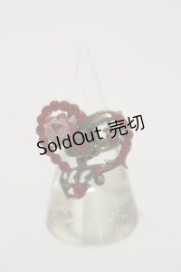 Michal Negrin / 薔薇ハートストーンリング  レッド H-25-06-21-012-LO-AC-KB-ZH