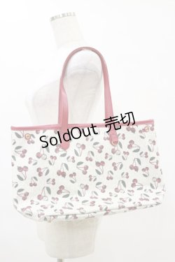画像1: Q-pot. / チェリートートバッグ  白×赤 H-25-06-21-036-QP-BG-KB-ZH