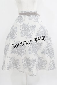 an another angelus / 単色ローズプリントサーキュラースカート Free OFF×GY H-25-06-23-027-CA-SK-NS-ZH