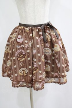 画像1: Angelic Pretty / Melty Creamドーナツスカート Free ブラウン H-25-06-23-037-AP-SK-NS-ZH