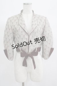 NO.S PROJECT / ベル・スリーブ ジャケット M ベージュ/ボルドー H-25-06-23-040-LO-JA-NS-ZH