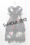 Triple fortune / 薔薇3段ティアードワンピース  ブラック H-25-06-23-1039-EL-OP-KB-ZH