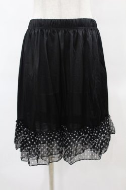 画像1: MARBLE / フリルペチコート  黒スター柄 H-25-06-23-1055-GO-SK-KB-ZH